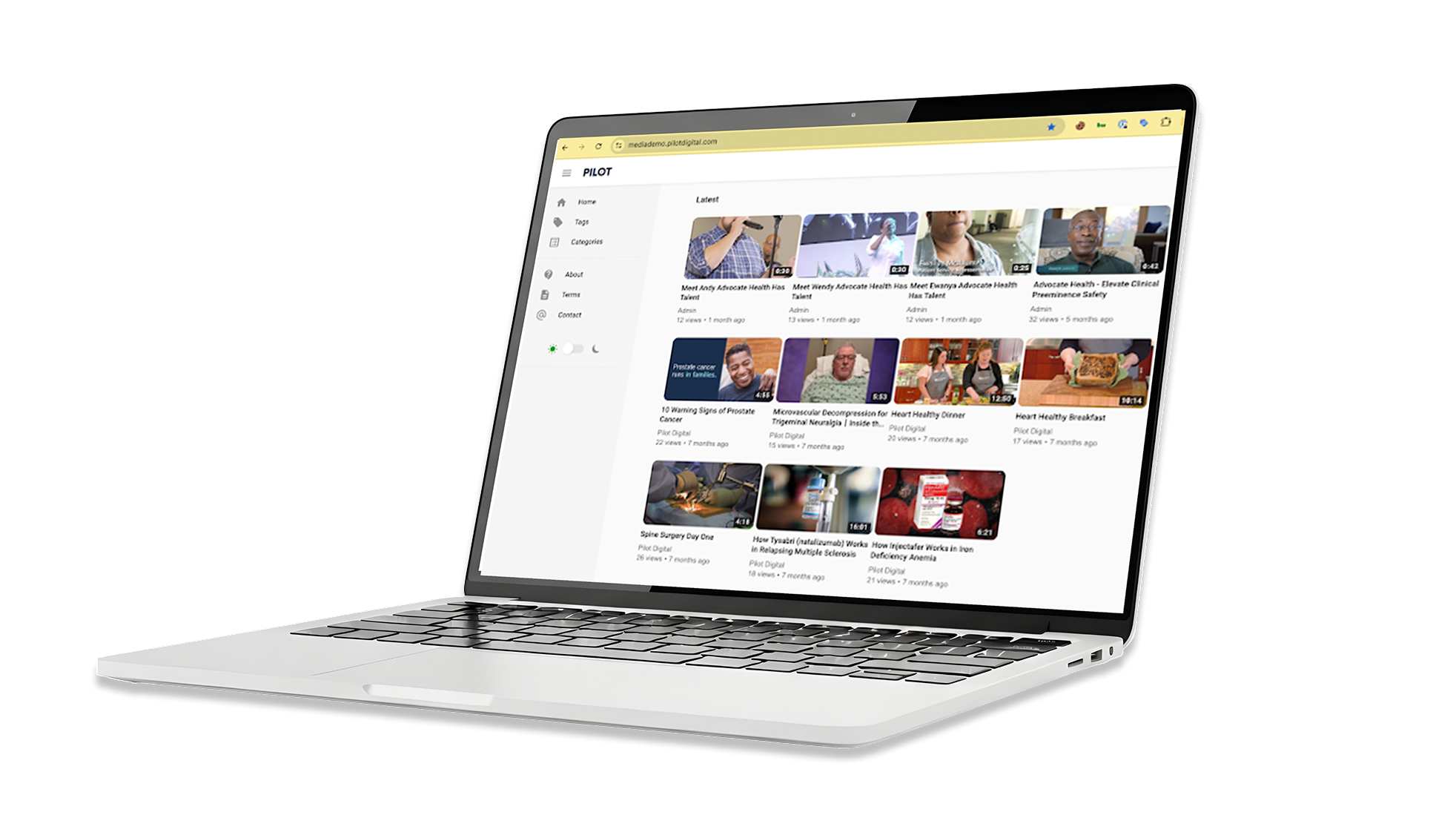Sounder Video platform on laptop